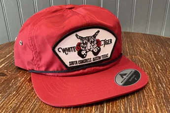 Custom patch applied to a white hat