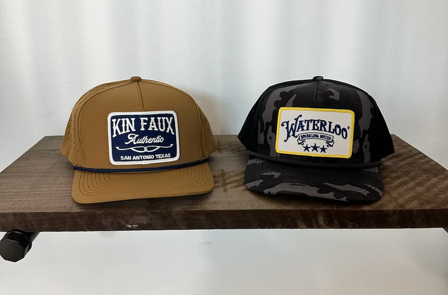 Waterloo and Kinfaux embroidered hats
